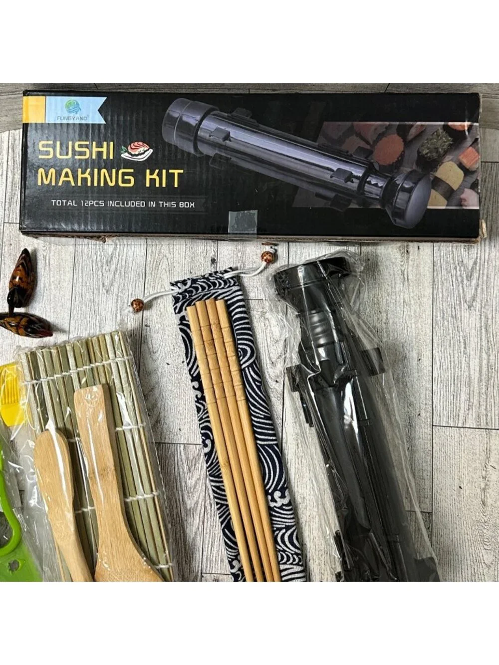Sushi Making Kit With Bazooka & Tools For Homemade Sushi Rolls - Open Box